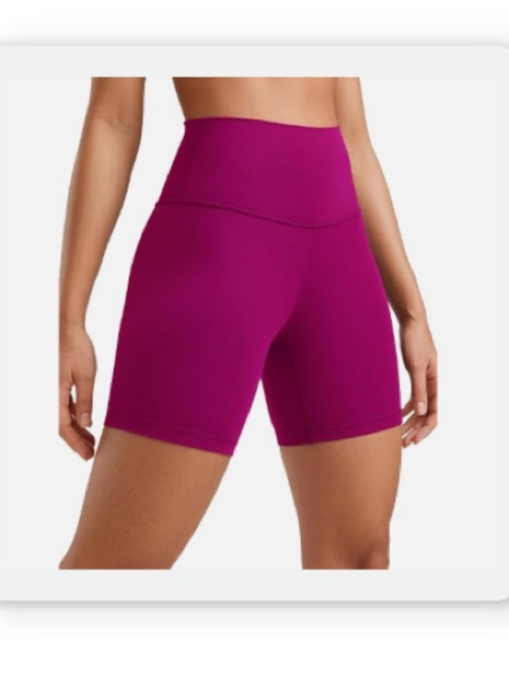 CRZ YOGA Butterluxe High-Waist Pink 6 inch Bike Shorts- medium
